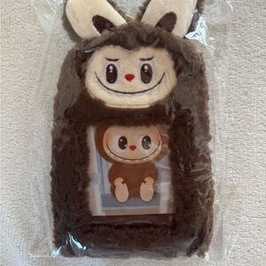 Labubu plush brien ID case keychain
